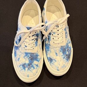 Louis Vuitton Blue and White Tie-Dye Sneakers men 7.5